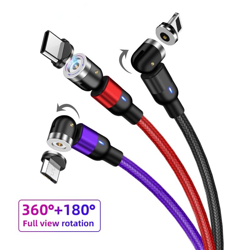 Cable de Carga Magnetica 3 en 1 con Rotacion 360º + 180º